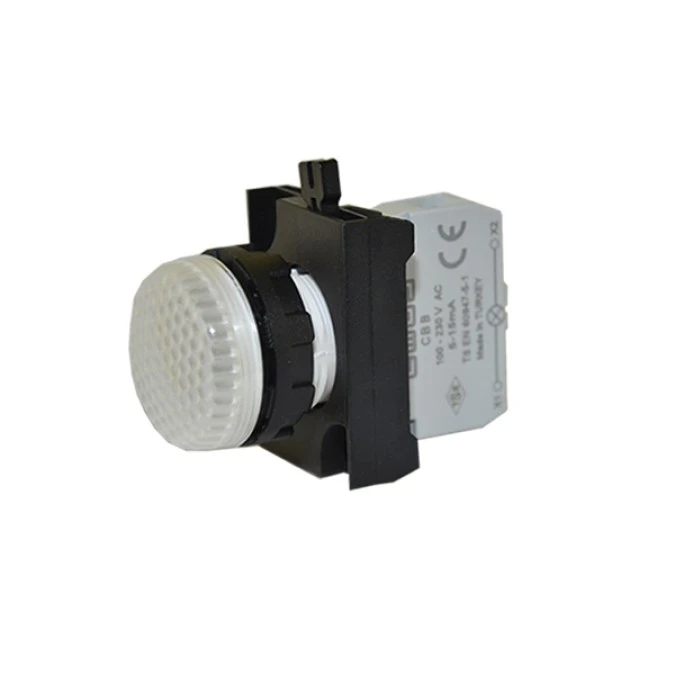 Lampka sygnalizacyjna serii CP z LED, 100‑230V AC, biała T0‑CP0B0XB - obrazek 1