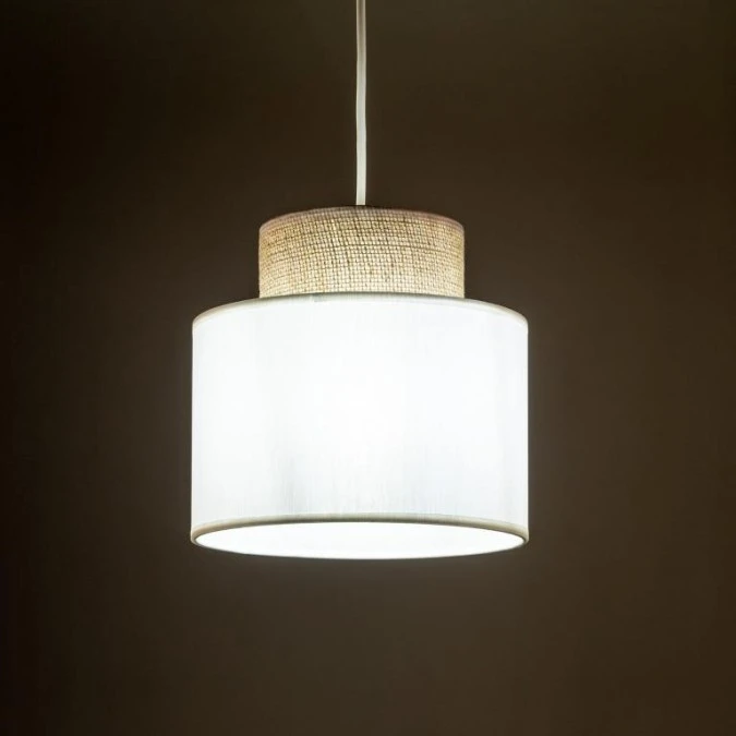 Lampa wisząca DUO WHITE z kloszem biały, juta w stylu boho na E27 10078 TK Lighting - obrazek 3