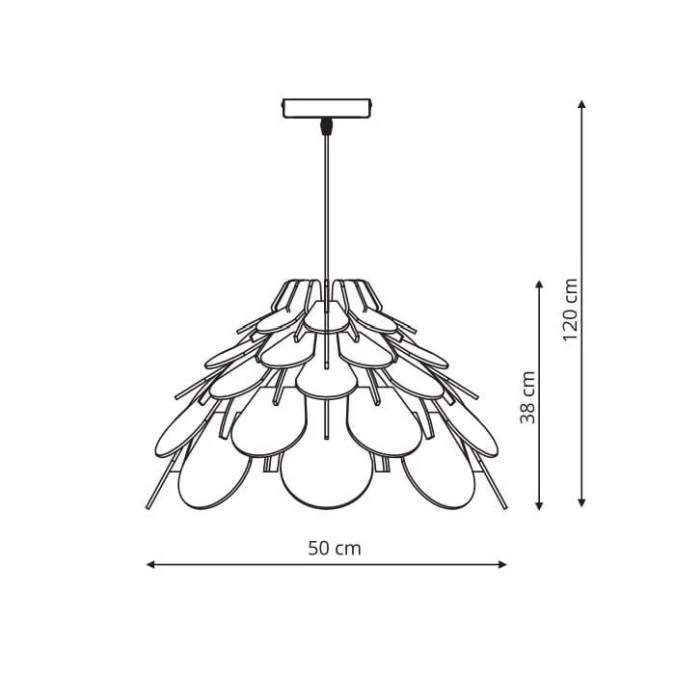 Lampa wisząca BURGO z dekoracyjnym drewnianym abażurem Ø50 cm LP‑101335/1P L Light Prestige - obrazek 2