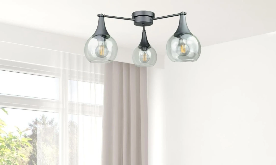 Lampa sufitowa 3xE27 STAR CLEAR BLACK - obrazek 2