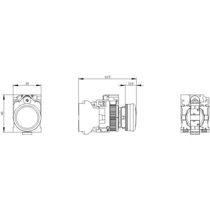 Lampka sygnalizacyjna kompletna 22mm czerwona LED 24V AC‑DC tworzywo przył sprężynowe SIRIUS ACT 3SU1102‑6AA20‑3AA0 - obrazek 2