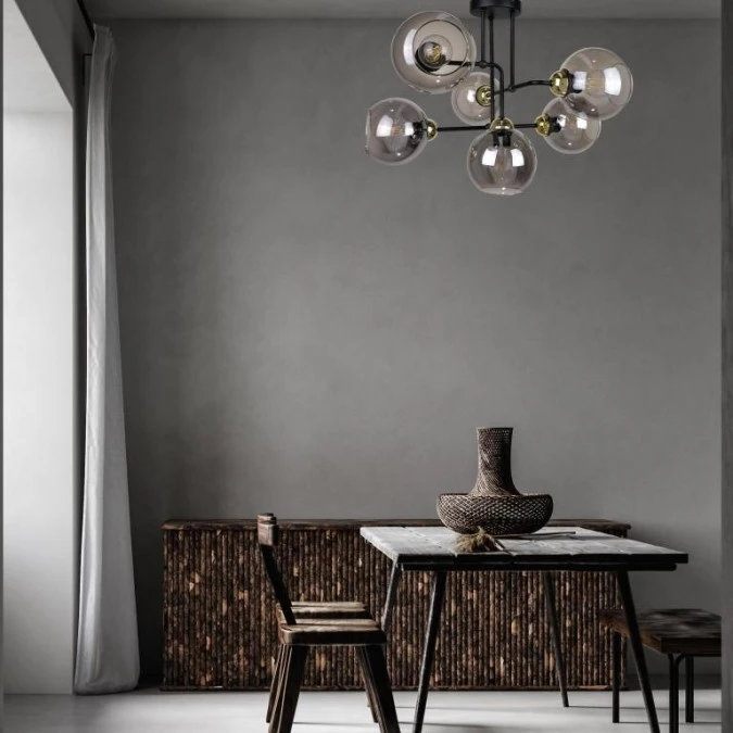 Lampa sufitowa nowoczesna 6xE27 COSMO BLACK/GOLD - obrazek 2