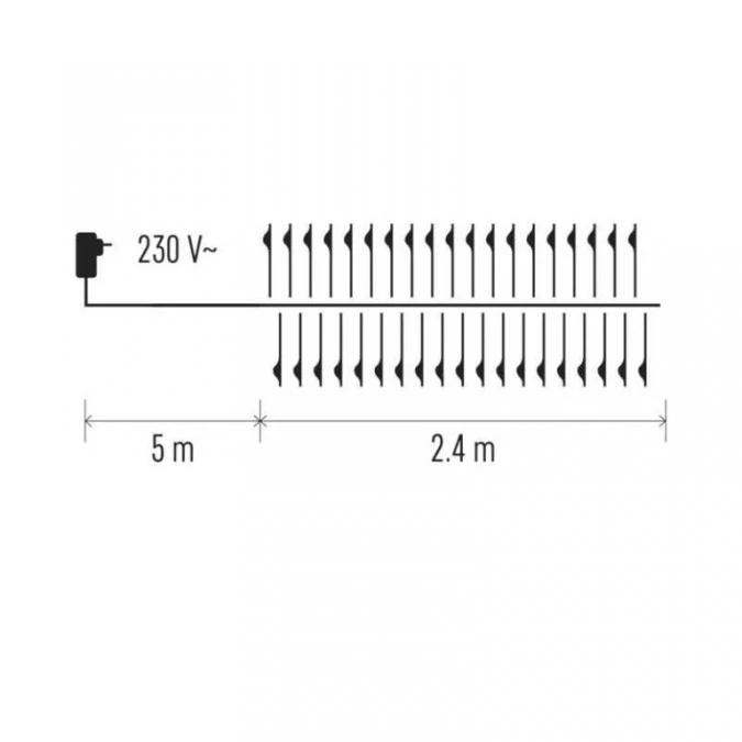 Lampki choinkowe XMAS ZYK 0,9W 100LED 2,4m IP20 zimny biały D3FC01 - obrazek 3