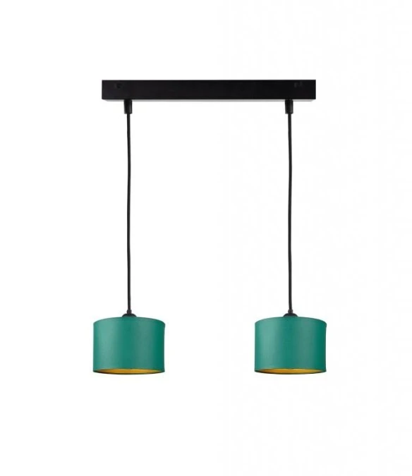 Lampa wisząca nowoczesna abażur 2xE27 FLOW GREEN - obrazek 1