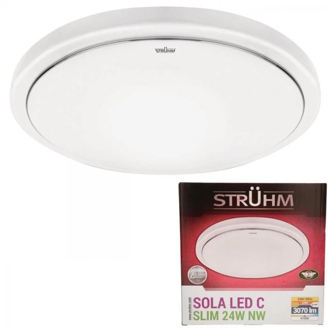 Lampa sufitowa plafon natynkowy do łazienki wodoodporny SOLA LED C SLIM 24W 03518 STRUHM - obrazek 1