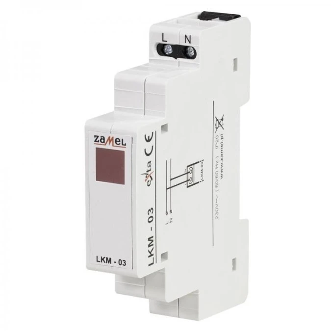 Lampka modułowa 1‑fazowa czerwona LKM‑03‑10 230V LED EXT10000044 - obrazek 3