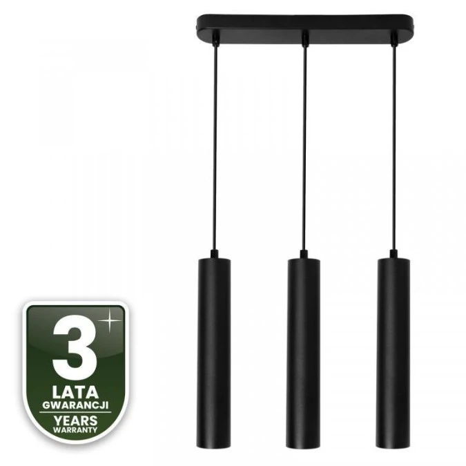 Lampa Wisząca Sufitowa Zwis 29cm Reflektor 3x GU10 LED SOPLO Czarny LUMILED - obrazek 1