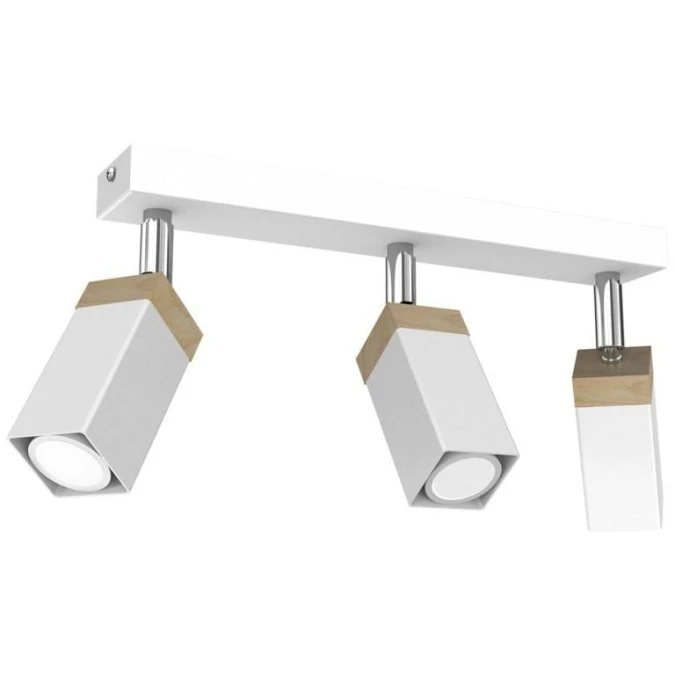 Lampa sufitowa SOLO SAWN WHITE / PATINATED WOOD 3x mini GU10 MLP7479 Milagro - obrazek 2