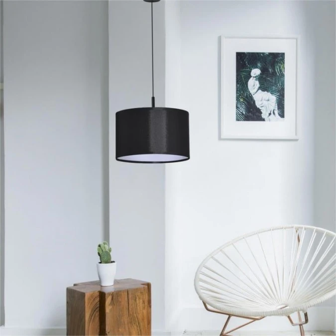 Lampa wisząca SIMONE BLACK, czarny stylowy abażur na E27, do salonu K‑4320 Kaja Lighting - obrazek 3