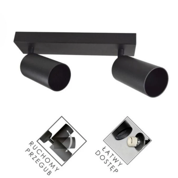 Lampa spotlight Fargo 2xGU10 czarna - obrazek 1