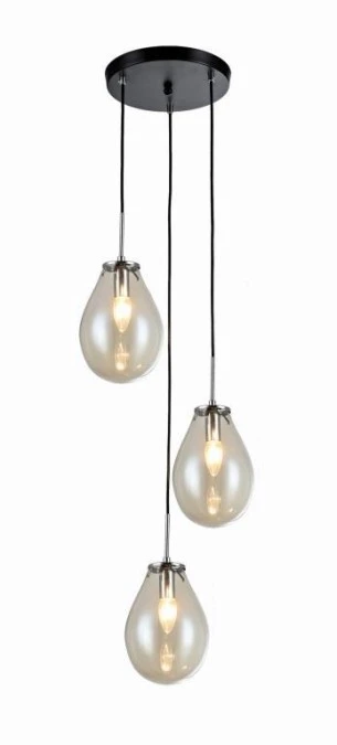 Lampa wisząca z rodziny FONDI do eleganckiego salonu – szklane klosze LP‑1214/3P Light Prestige - obrazek 1