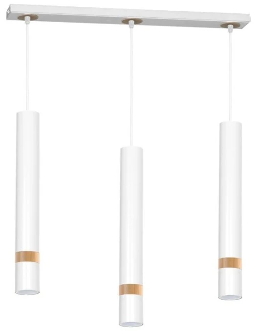 Lampa wisząca JOKER WHITE/WOOD 3xGU10 MLP6302 Milagro - obrazek 1