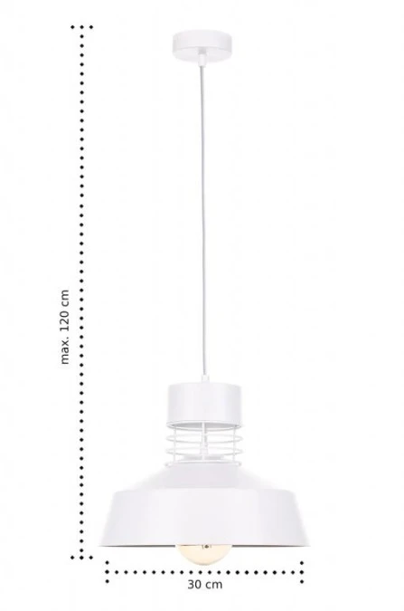 Lampa wisząca nowoczesna loftowa 1xE27 TITANIUM WHITE - obrazek 3