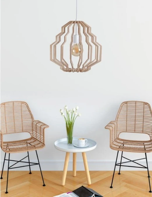 Lampa wisząca nowoczesna drewno 1xE27 RUFO NATURAL - obrazek 3
