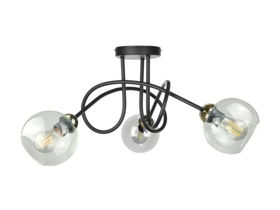 Lampa sufitowa nowoczesna 3xE27 EVIE BLACK/GOLD - obrazek 1