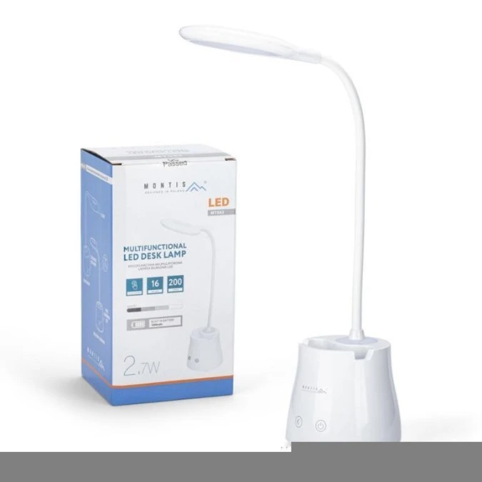 Lampka biurkowa LED 2,7W 210lm akumulatorowa MT043 - obrazek 1