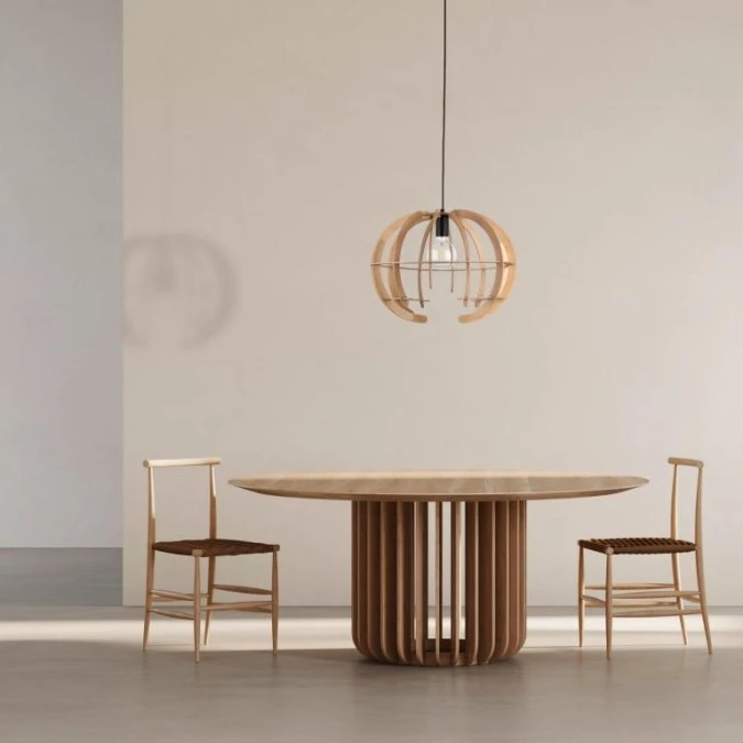 Lampa wisząca z nowoczesnym klatkowym kloszem w kolorze dębu na E27 VENUS WOOD M 6886 TK Lighting - obrazek 2