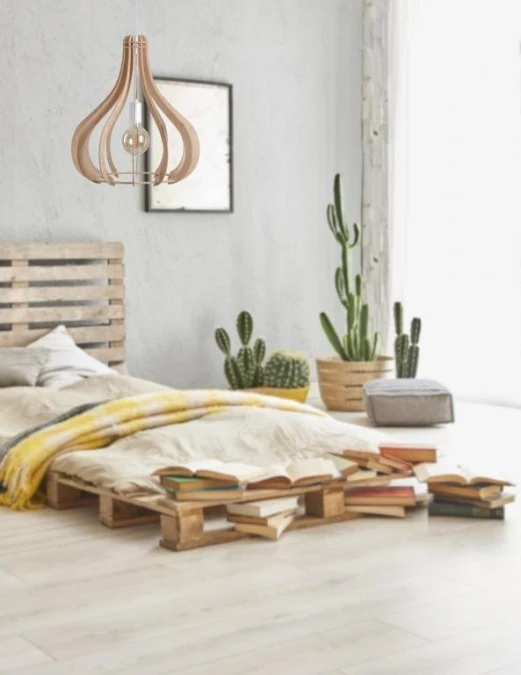 Lampa wisząca nowoczesna 1xE27 LAVENA NATURAL - obrazek 2