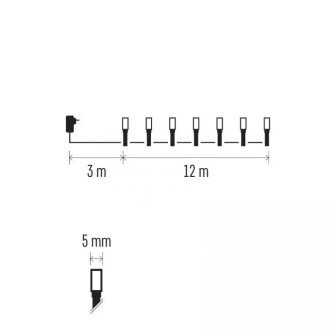 Lampki choinkowe Classic 120 LED 12m, RGB, 72 programy, pilot, IP44, timer D4AA03 - obrazek 3
