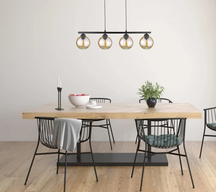Lampa wisząca nowoczesna 4xE27 AMARUS BLACK LONG - obrazek 2