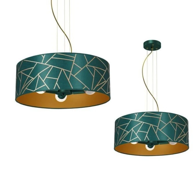 Lampa wisząca ZIGGY WHITE Gold/Bottle green 3xE27 MLP7580 Milagro - obrazek 2