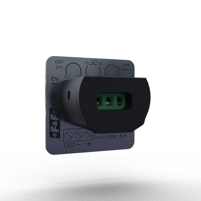 Laserowy czujnik odległości 9‑27V DC (schodowy czujnik ruchu) montaż w puszce fi32 kolor czarny DRL‑12‑9 - obrazek 3