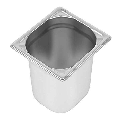 Vogue Stal nierdzewna 1/6 patelnia gastronomiczna 200 mm głębokie przechowywanie pojemnika na żywność - obrazek 1