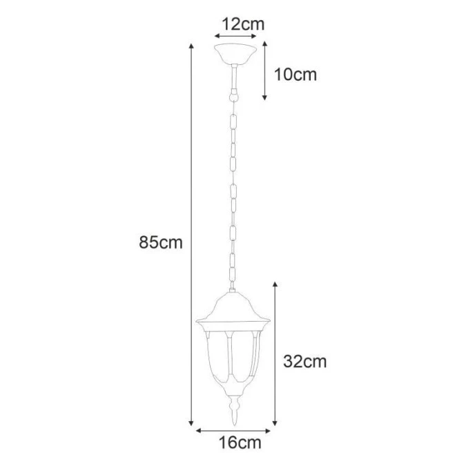 Lampa wisząca zewnętrzna VASCO czarna, na łańcuchu, IP44 gwint E27 K‑5007H/N Kaja Lighting - obrazek 2