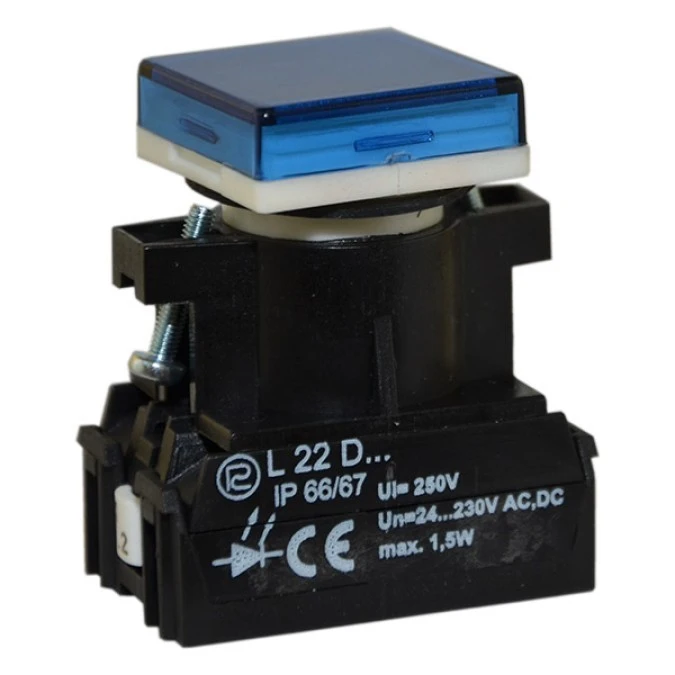Lampka sygnalizacyjna 22mm niebieska L22KD 24‑230V AC/DC W0‑LDU1‑L22KD N - obrazek 1
