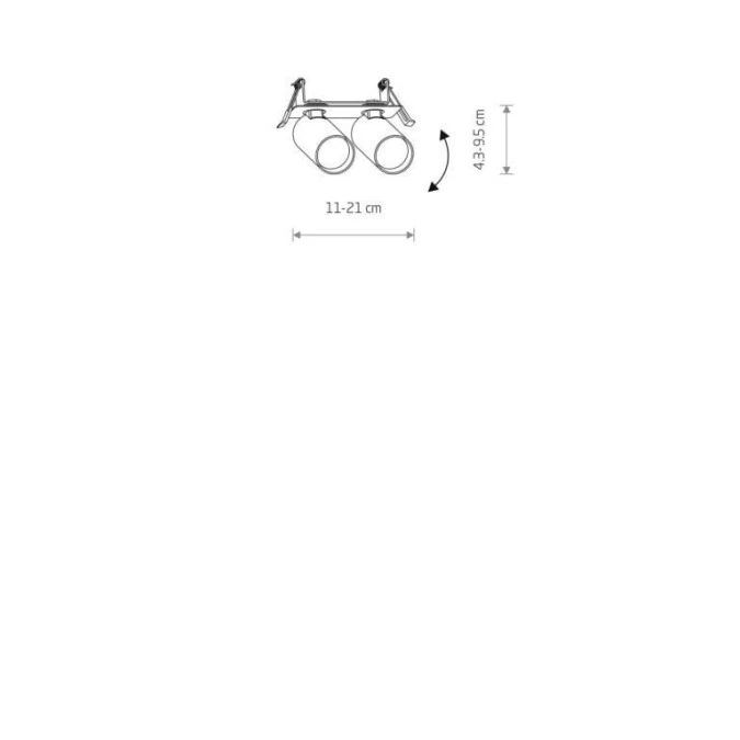 Lampa podtynkowa z ruchomymi spotami FOURTY SURFACE szary 2xGU10 11444 Nowodvorski - obrazek 2