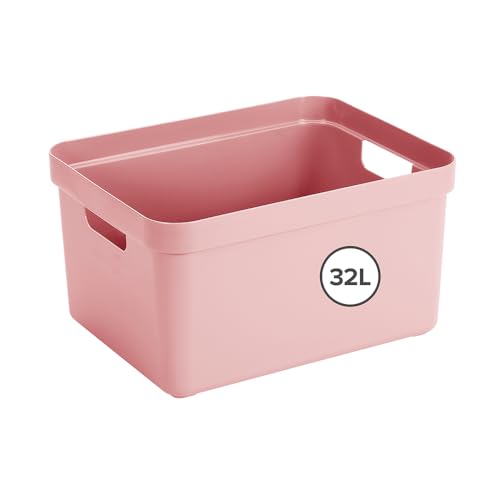 Sunware Sigma Home Otwarty Pojemnik Do Przechowywania 32L, 44,5×34,5×24,3 Cm, Różowy, Organizer Z Uchwytami, Sztaplowany Sunware Sigma Home Otwarty Pojemnik Do Przechowywania 32L, 44,5×34,5×24,3 Cm, Różowy, Organizer Z Uchwytami, Sztaplowany