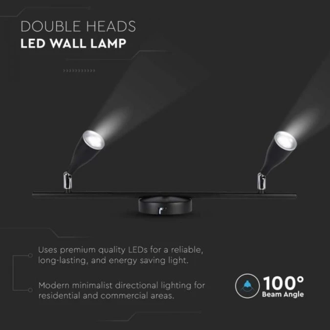 Lampa Ścienna LED 9W W 840lm 4000K IP20 Czarny 218269 - obrazek 3