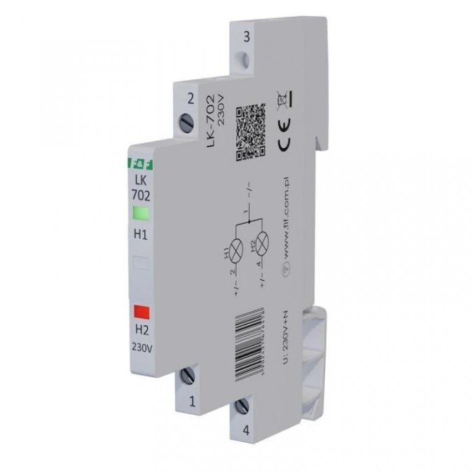 Lampka modułowa 1‑fazowa czerwona/zielona LED Slim 1/2 modułu 230V LK‑702 - obrazek 1