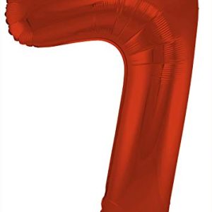 Folat Balon foliowy Cyfra 7 Czerwony Metaliczne Mat 86 cm Folat Balon foliowy Cyfra 7 Czerwony Metaliczne Mat 86 cm