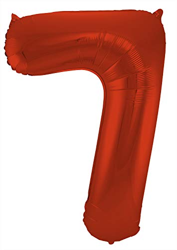 Folat Balon foliowy Cyfra 7 Czerwony Metaliczne Mat 86 cm Folat Balon foliowy Cyfra 7 Czerwony Metaliczne Mat 86 cm