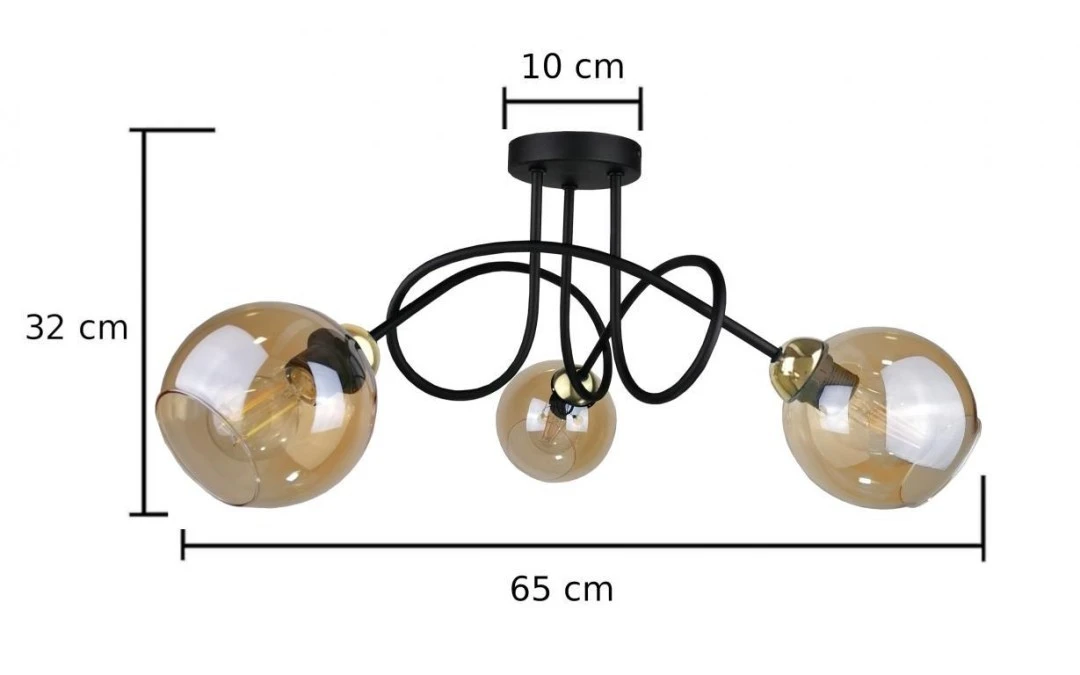Lampa sufitowa nowoczesna 3xE27 VENUS GOLD - obrazek 3