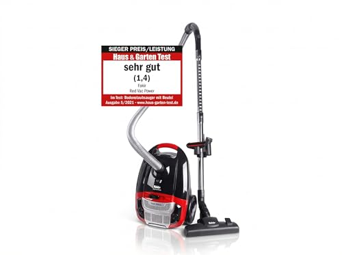 Fakir Red Vac Power odkurzacz z workiem, 700 W, podłogowy kablem, filtr HEPA H13, cichy silnik 69 dB (A), duży worek 3 l, promień 9 m - obrazek 1