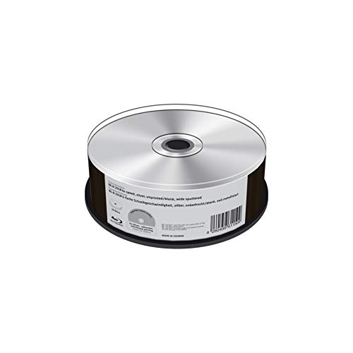 BD R 25 GB 6 krotna prędkość zapisu, srebrny, niezadrukowany/pusty, w pełni metalizowany, sztuk Cakebox
