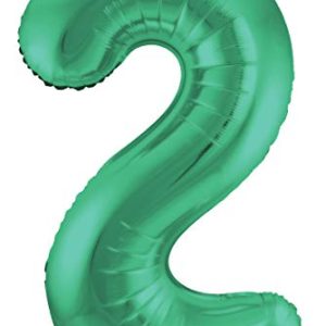 Balon foliowy, cyfra 2, 86 cm, zielony Balon foliowy, cyfra 2, 86 cm, zielony