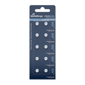 MediaRange alkaliczne baterie guzikowe klasy premium, AG4LR6261,5V, 10 sztuk w opakowaniu MediaRange alkaliczne baterie guzikowe klasy premium, AG4LR6261,5V, 10 sztuk w opakowaniu