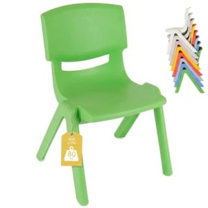 Bieco 0400002 krzesło dziecięce z tworzywa sztucznego można układać w stos, ok. 53 x 33 28 cm, zielone Bieco 0400002 krzesło dziecięce z tworzywa sztucznego można układać w stos, ok. 53 x 33 28 cm, zielone