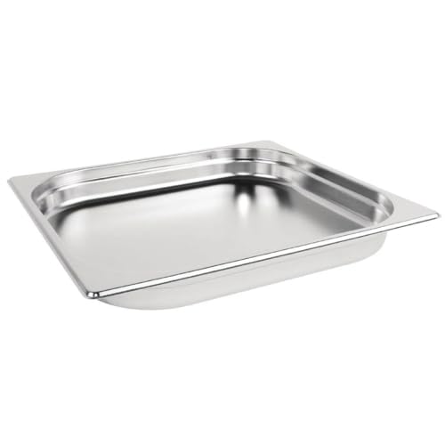Vogue K810 stal nierdzewna 2/3 patelnia gastronomiczna 3,5 l / 40 mm głęboka żywność pojemnik, srebrny