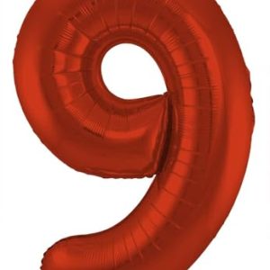 Folat Balon foliowy Cyfra 9 Czerwony Metaliczne Mat 86 cm Folat Balon foliowy Cyfra 9 Czerwony Metaliczne Mat 86 cm