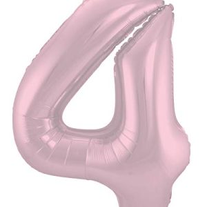 Folat Balon foliowy Cyfra 4 Pastelowy Różowy Metaliczne Mat 86 cm Folat Balon foliowy Cyfra 4 Pastelowy Różowy Metaliczne Mat 86 cm