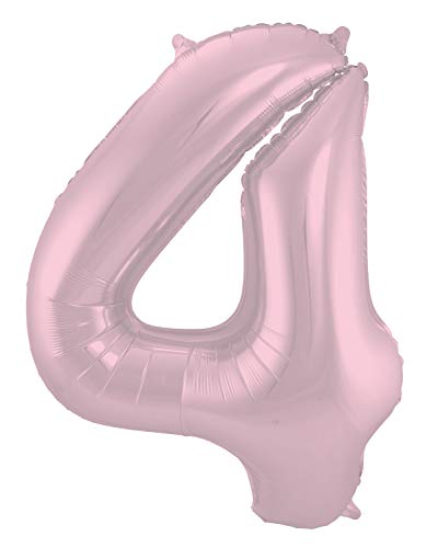 Folat Balon foliowy Cyfra 4 Pastelowy Różowy Metaliczne Mat 86 cm - obrazek 1