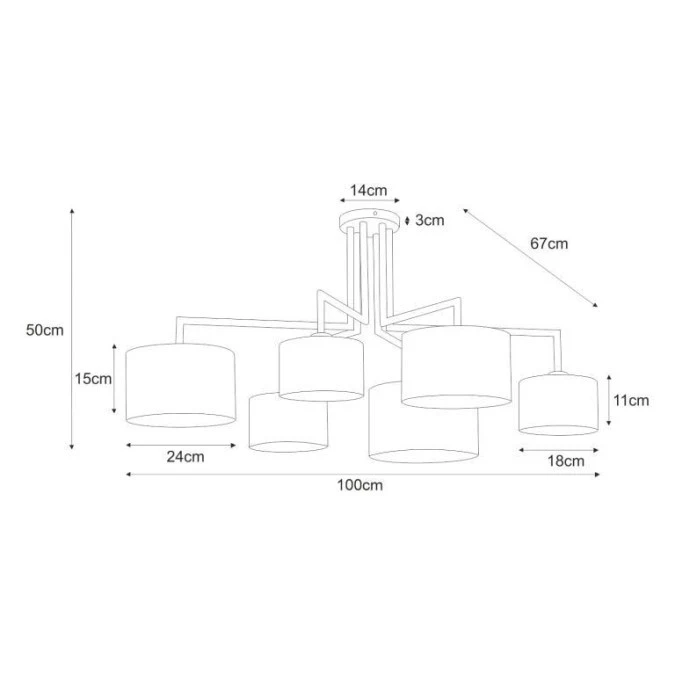 Lampa sufitowa SIMONE BLACK do salonu nad stół, czarne klosze na gwint E27 K‑4321 Kaja Lighting - obrazek 2