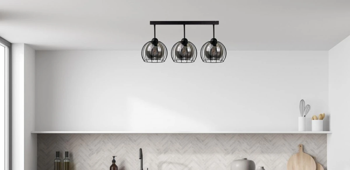 Lampa sufitowa nowoczesna loftowa 3xE27 SOLO BLACK - obrazek 2