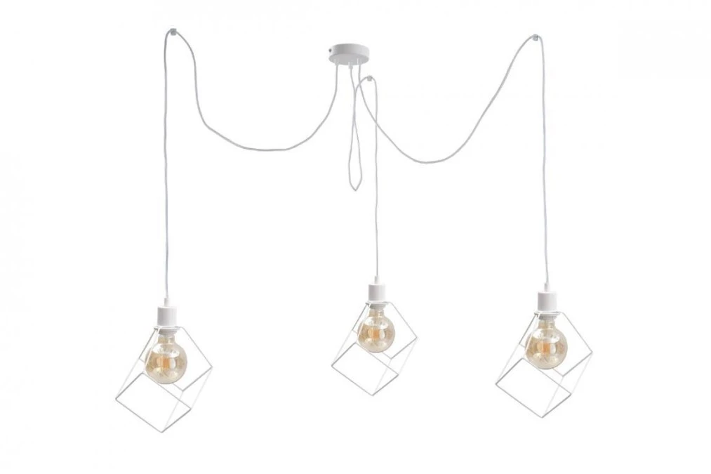 Lampa wisząca loftowa 3 xE27 RUBEN WHITE - obrazek 1