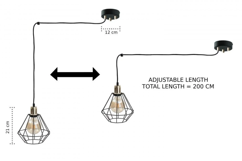 Lampa wisząca loftowa 5xE27 FOSKAL GOLD - obrazek 3