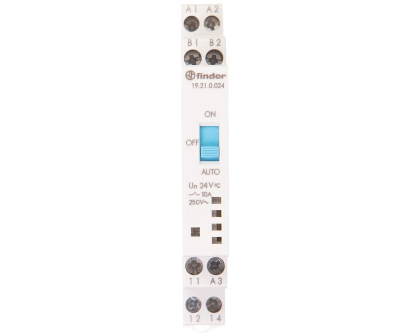 Modułowy przekaźnik 1P 10A 24V AC/DC auto‑załącz–wyłącz 19.21.0.024.0000 - obrazek 2